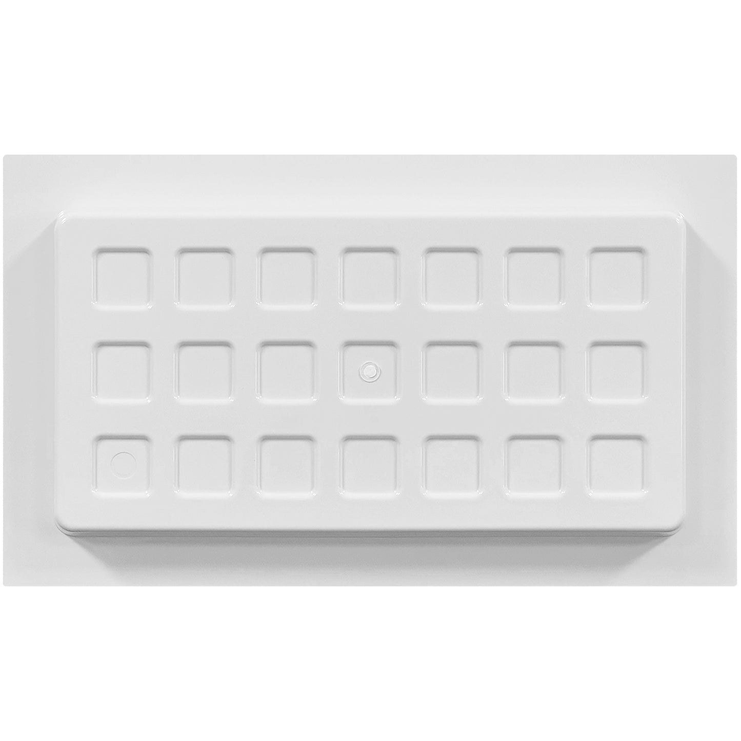 Back of white recessed vent cover