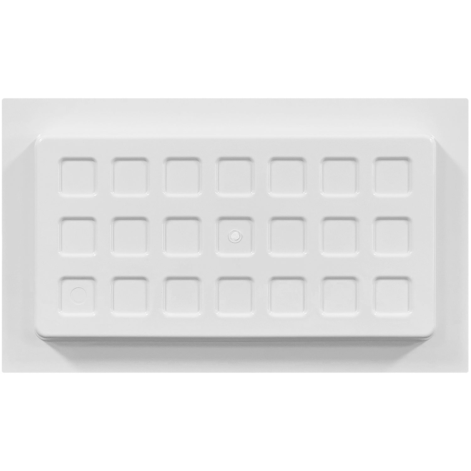 Back of white recessed vent cover