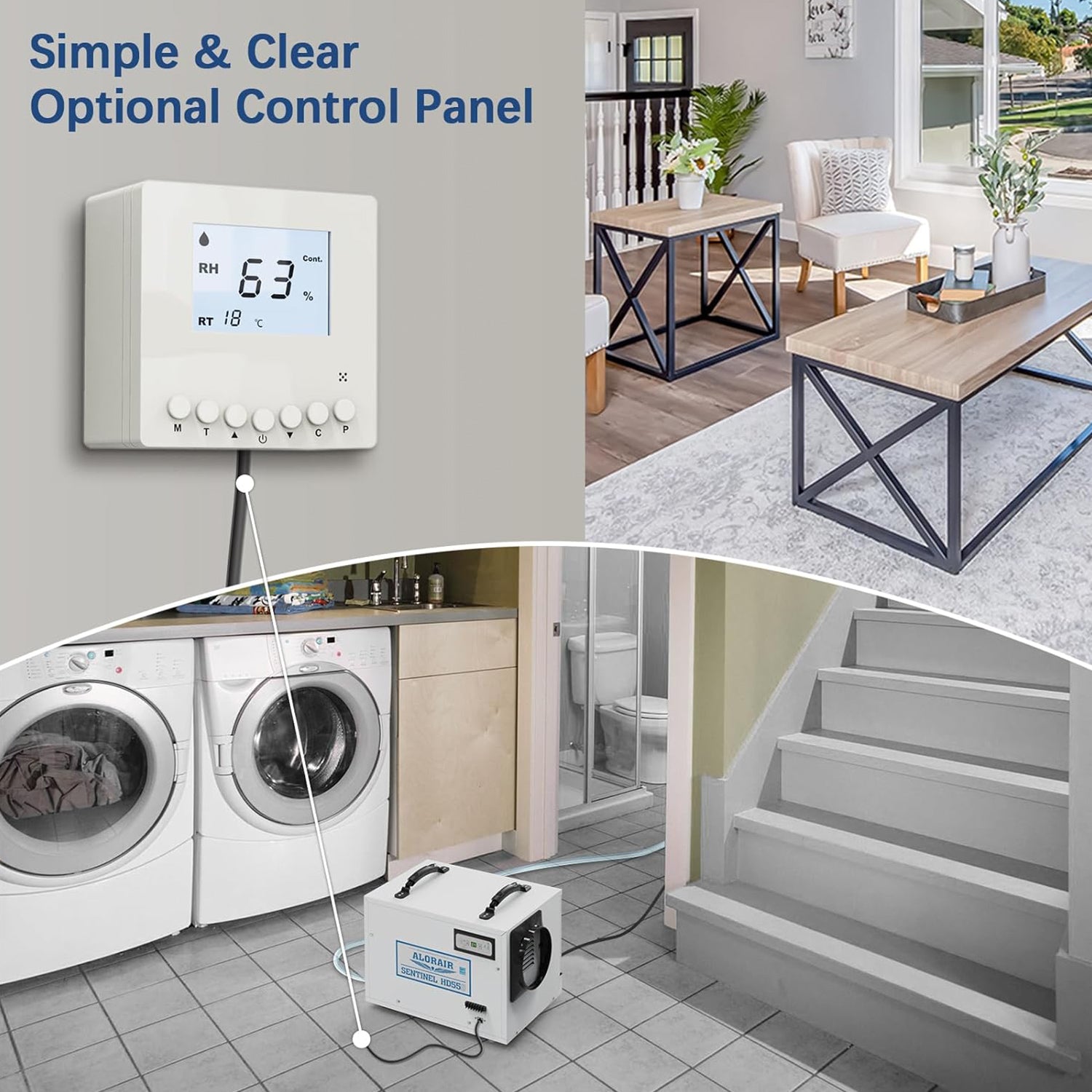 Simple and clear optional control panel