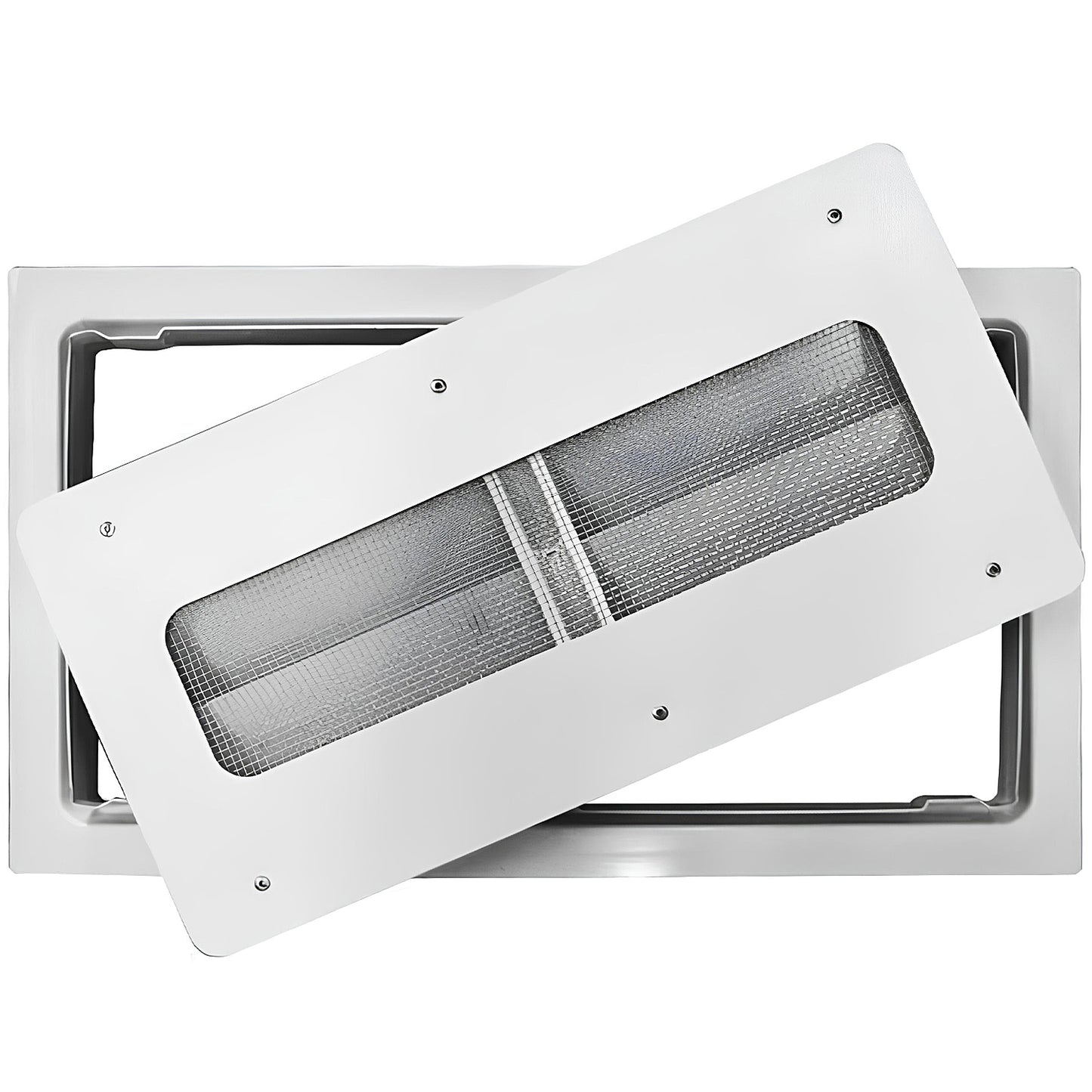 Back view of white flood vent