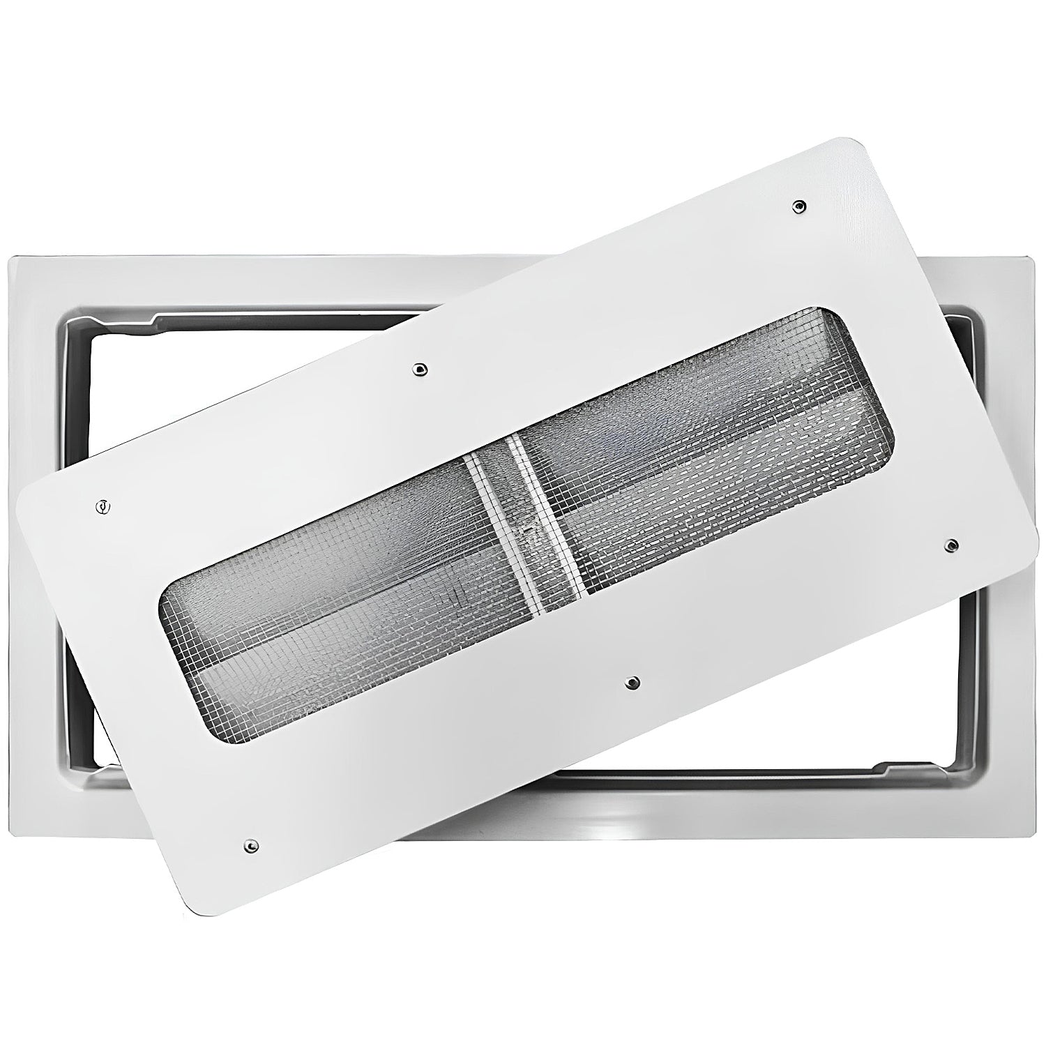 Back view of white flood vent
