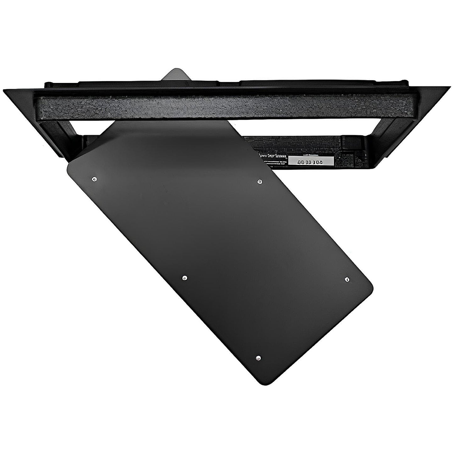 Top view of solid black flood vent
