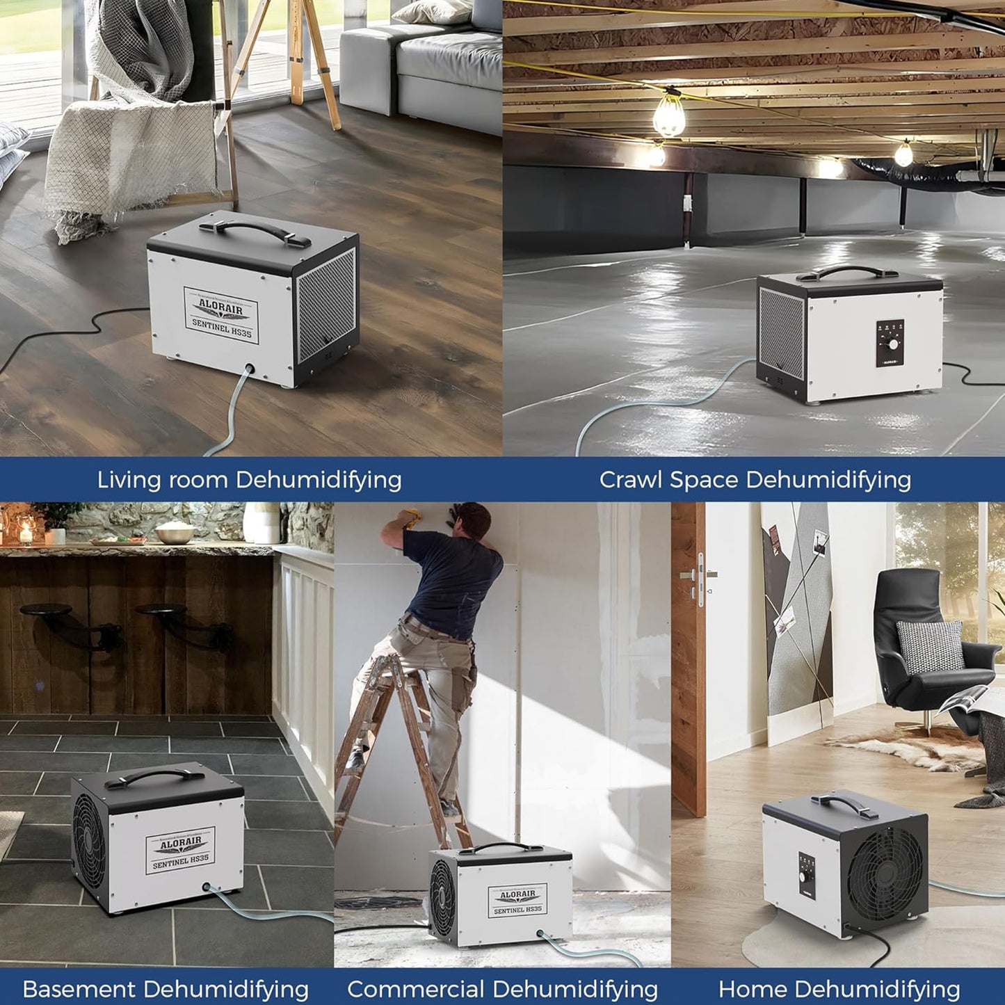 Crawl space dehumidifying