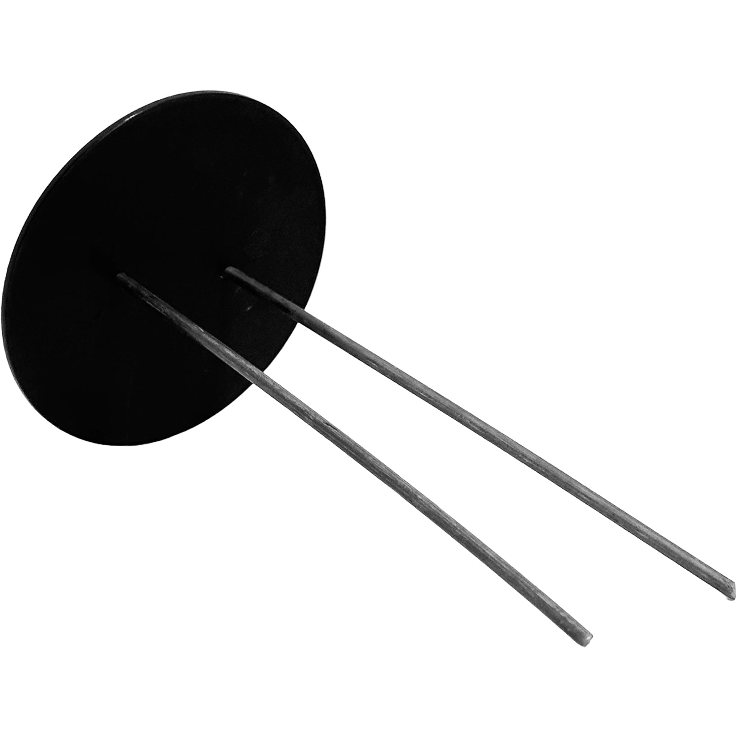 Side view of black capped vapor barrier staples