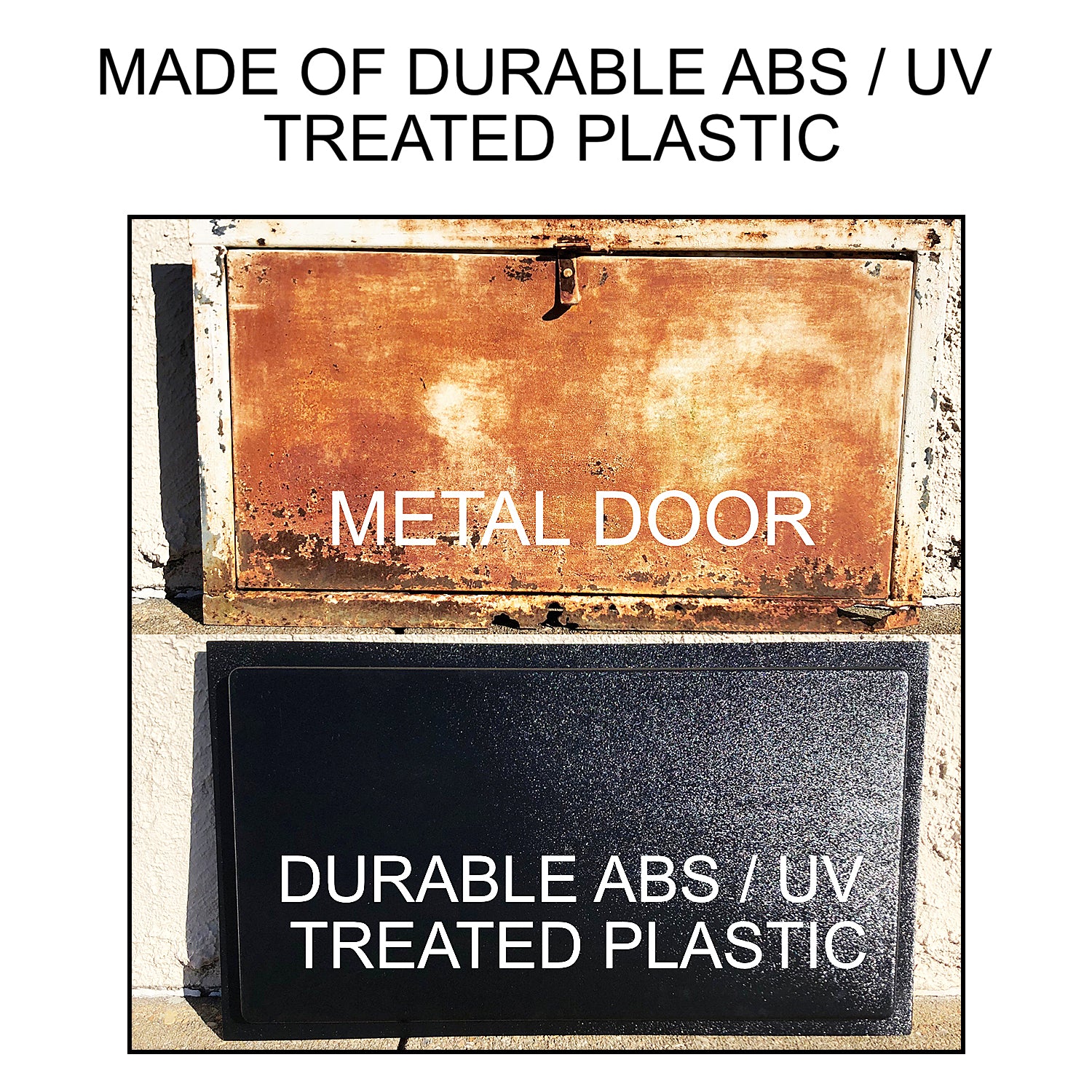 Made of durable ABS and UV treated plastic that won't rust or rot