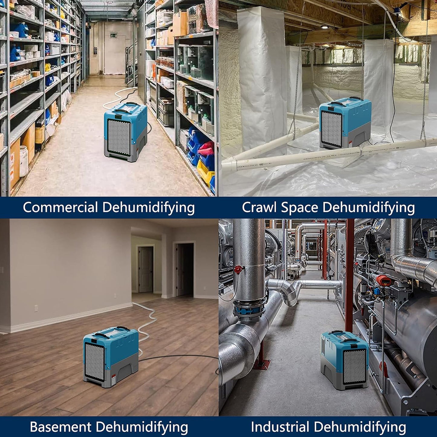 Crawl space dehumidifying
