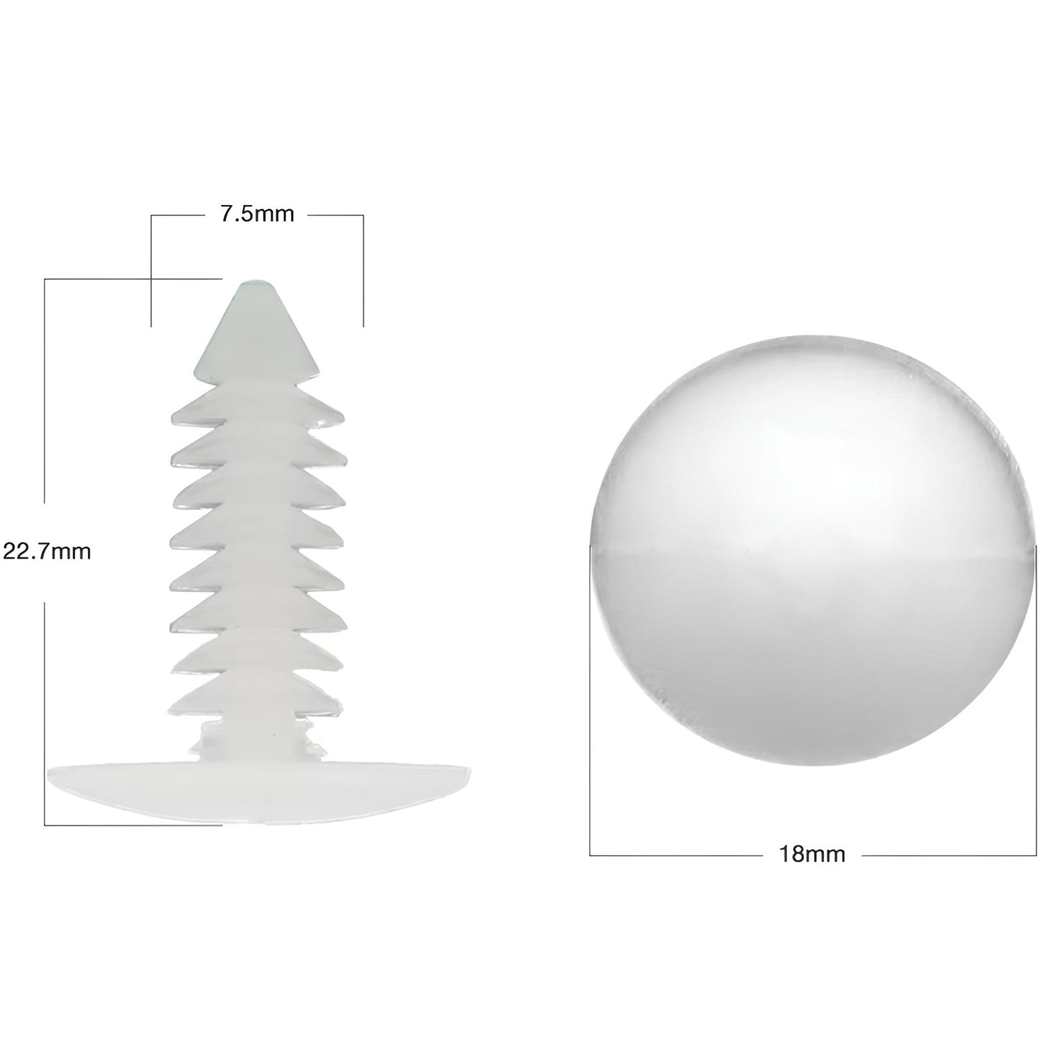 Size of vapor barrier fasteners