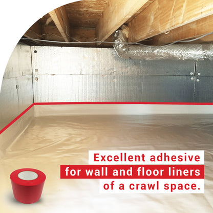 Use red vapor barrier tape in crawl space