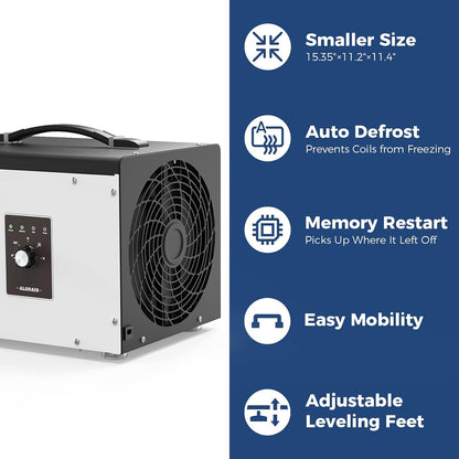 Smaller size, auto defrost, memory restart, easily mobility and adjustable leveling feet