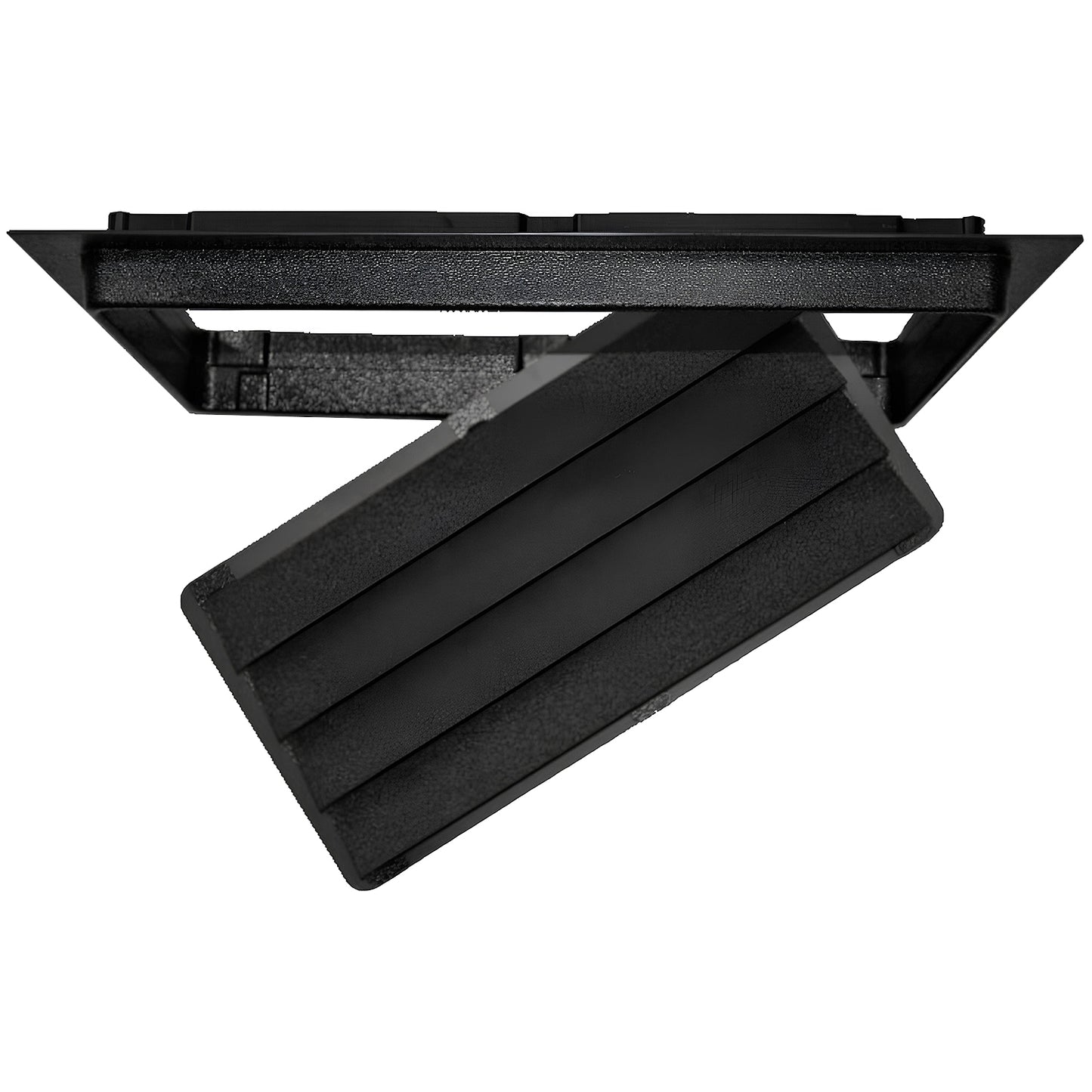 Top view of vented flood vent (black)
