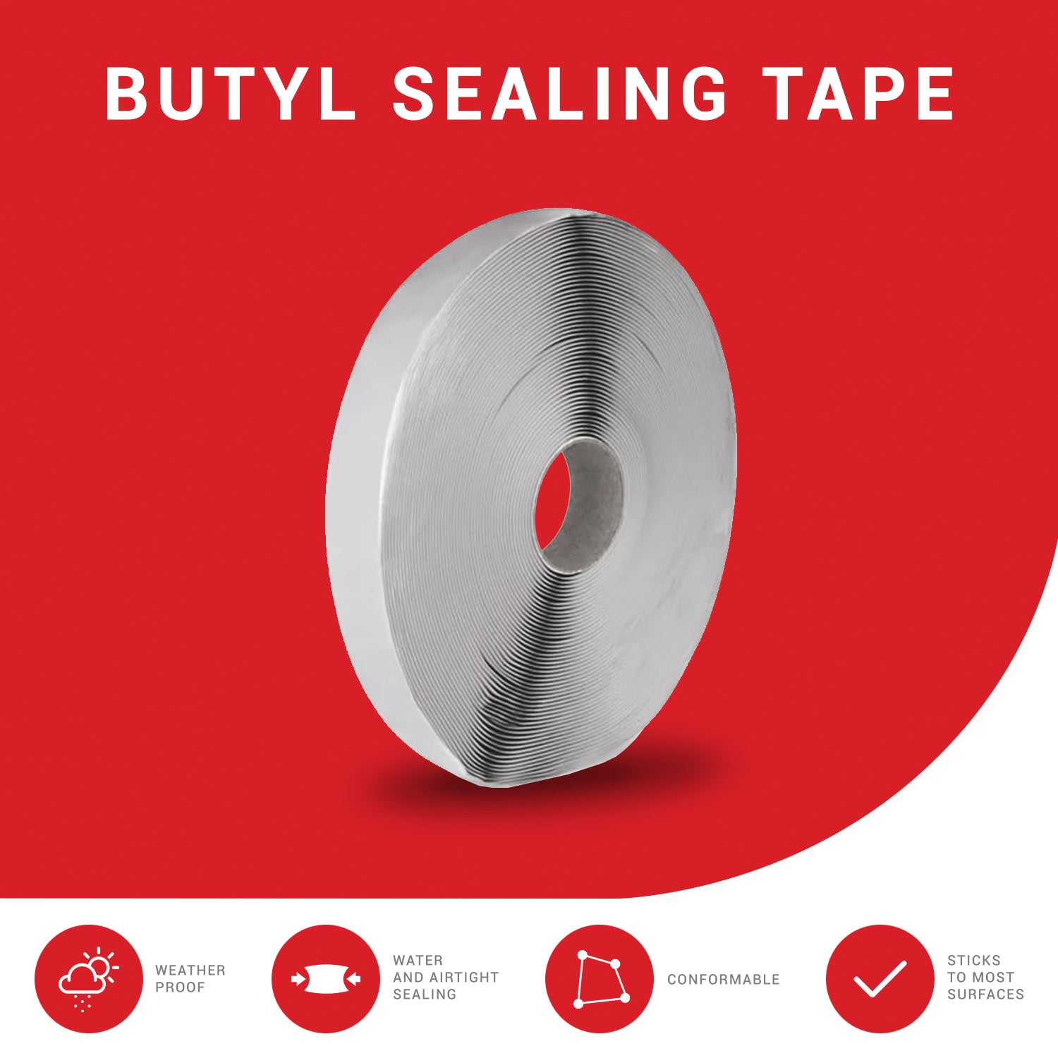 Butyl sealing tape for crawl spaces