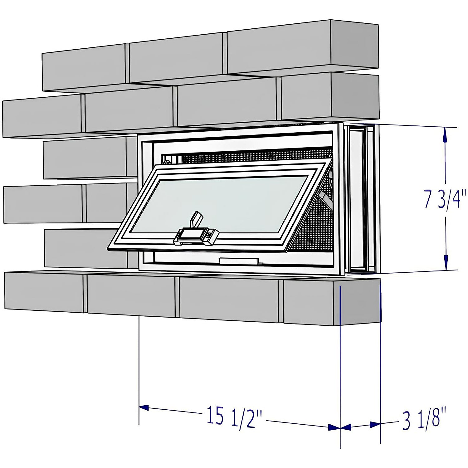Dimensions of foundation vent