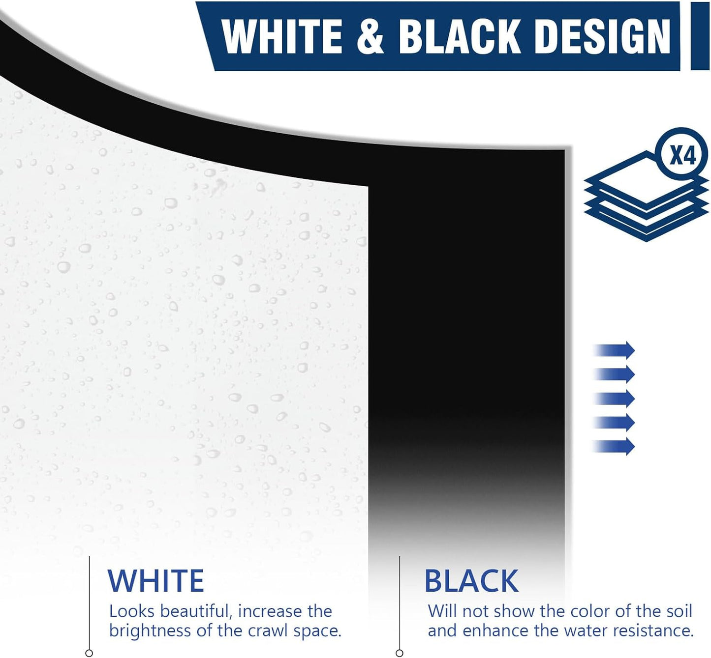Vapor barrier available in white and black
