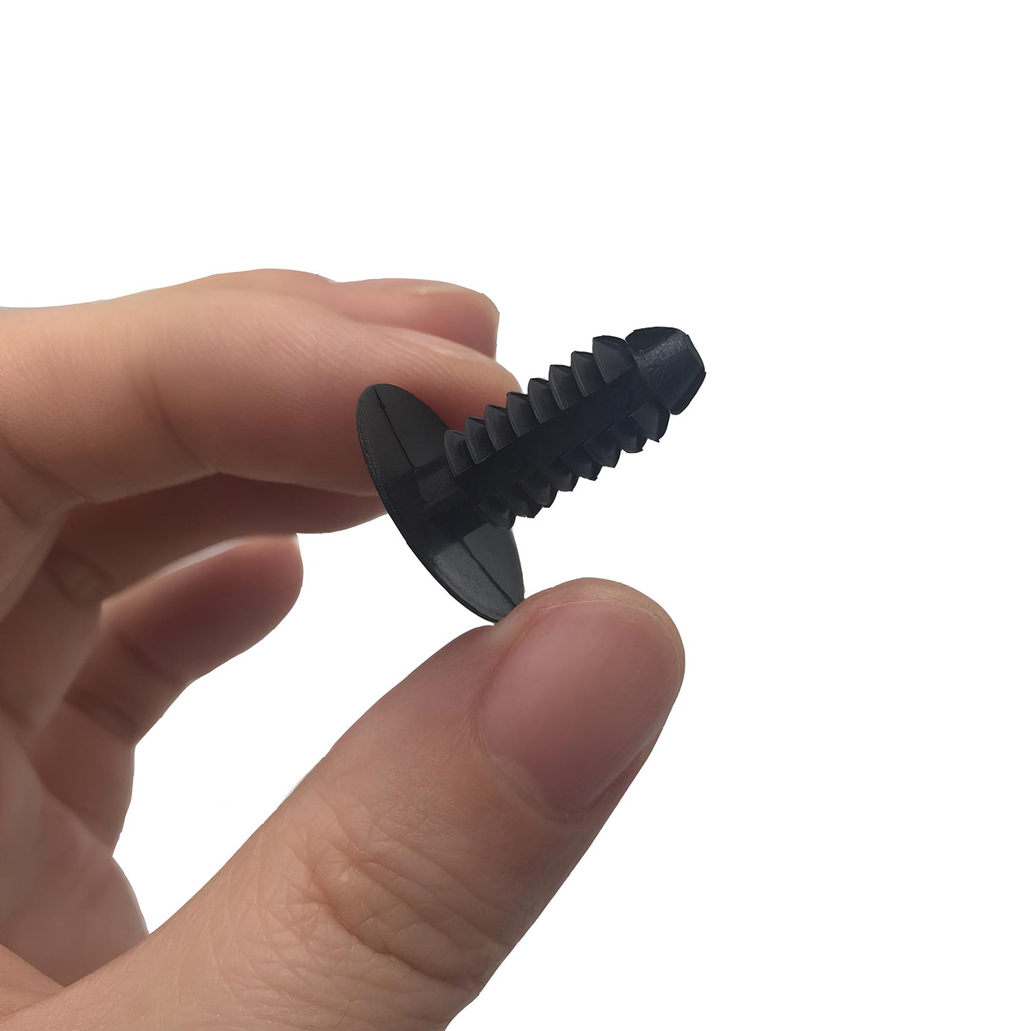 Detailed view of black fastener screw